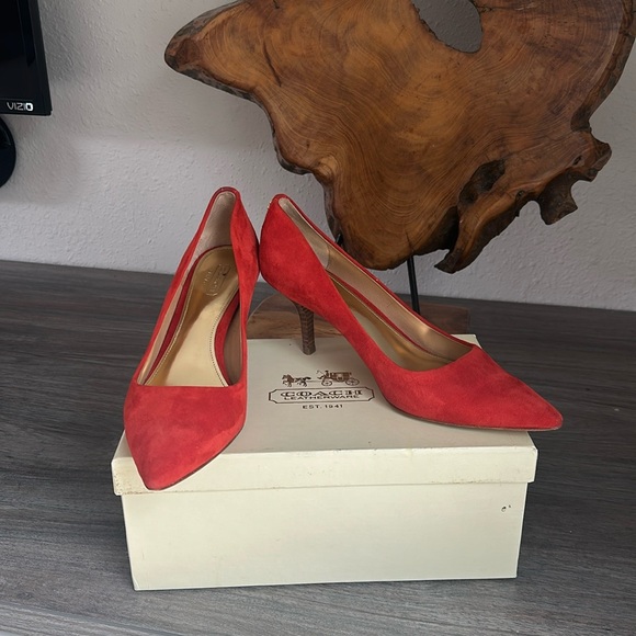 COACH Zoee Suede Heels - Picture 1 of 4